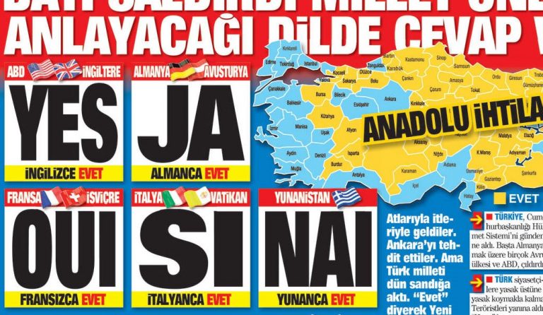 Προκλητικό πρωτοσέλιδο για το δημοψήφισμα: Με το «ναι» στα ελληνικά στον τίτλο του (pic)