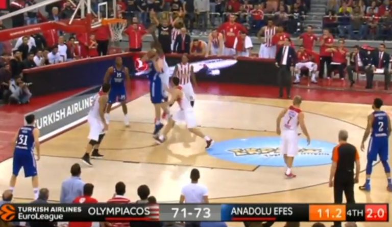 Ήττα για τον Ολυμπιακό με 71-73 από την Εφές, που ισοφάρισε τη σειρά