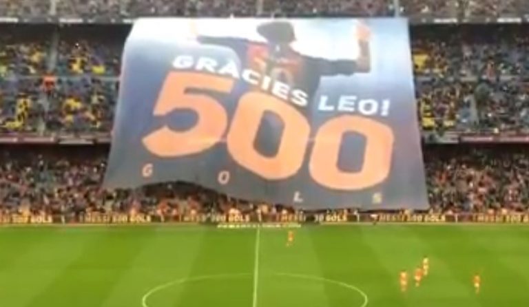Απίστευτο πανό για τον Μέσι και τα 500 γκολ του (vid)