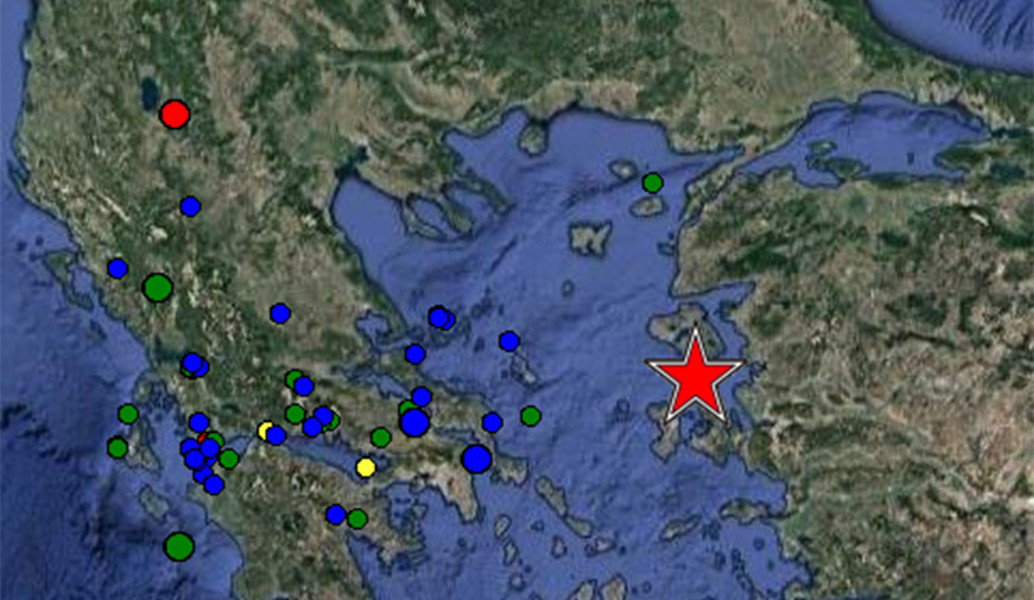 Σεισμική δόνηση 4,7R νοτιοδυτικά της Μυτιλήνης