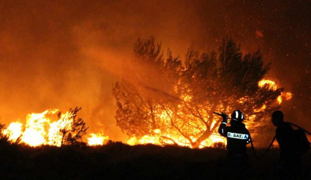 Πυρκαγιά στην ανατολική Μάνη, στην περιοχή Κοκκάλα