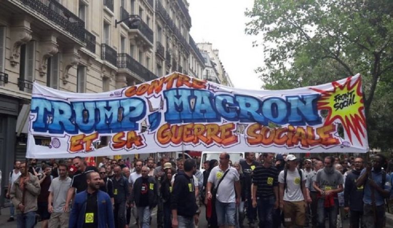 Διαδήλωση κατά Μακρόν και Τραμπ στο Παρίσι