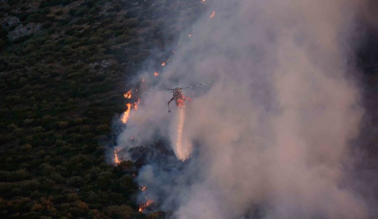 Μάχη με τις φλόγες στα Καλύβια – Οι πυροσβεστικές δυνάμεις περιόρισαν την πυρκαγιά (upd)