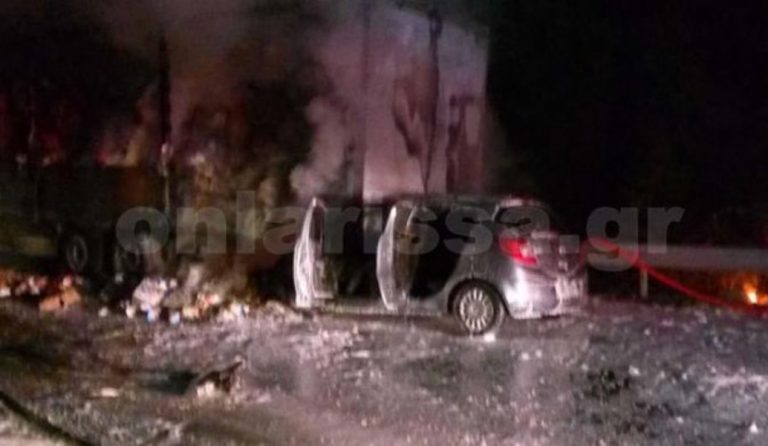 Φρικτό τροχαίο στην Κατερίνη: Συγκρούστηκε με νταλίκα και κάηκε ζωντανός στο ΙΧ του (vid)