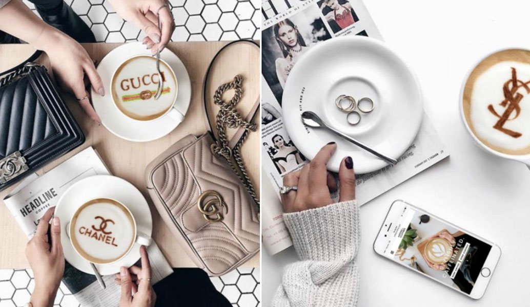 Η τελευταία τρέλα στο Instagram: Latte με λογότυπα σχεδιαστών!