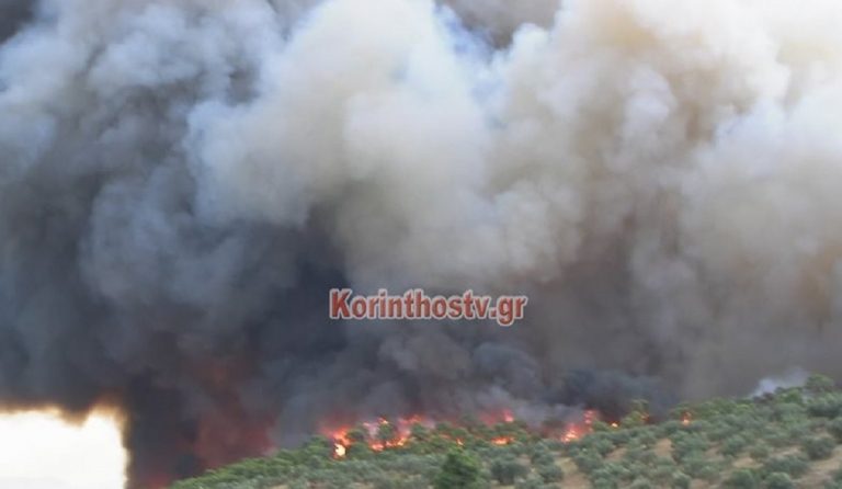 Ρύτο Κορινθίας: Συνεχίζει να μαίνεται η φωτιά