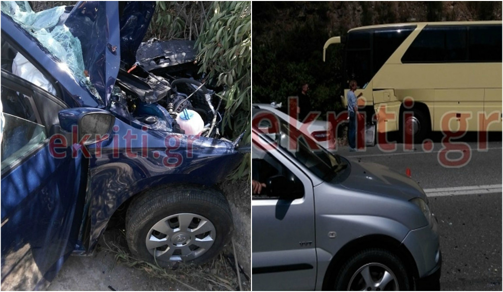 Τραγικό δυστύχημα στην Κρήτη: Σφοδρή σύγκρουση λεωφορείου με ΙΧ – Ένας νεκρός (pics)
