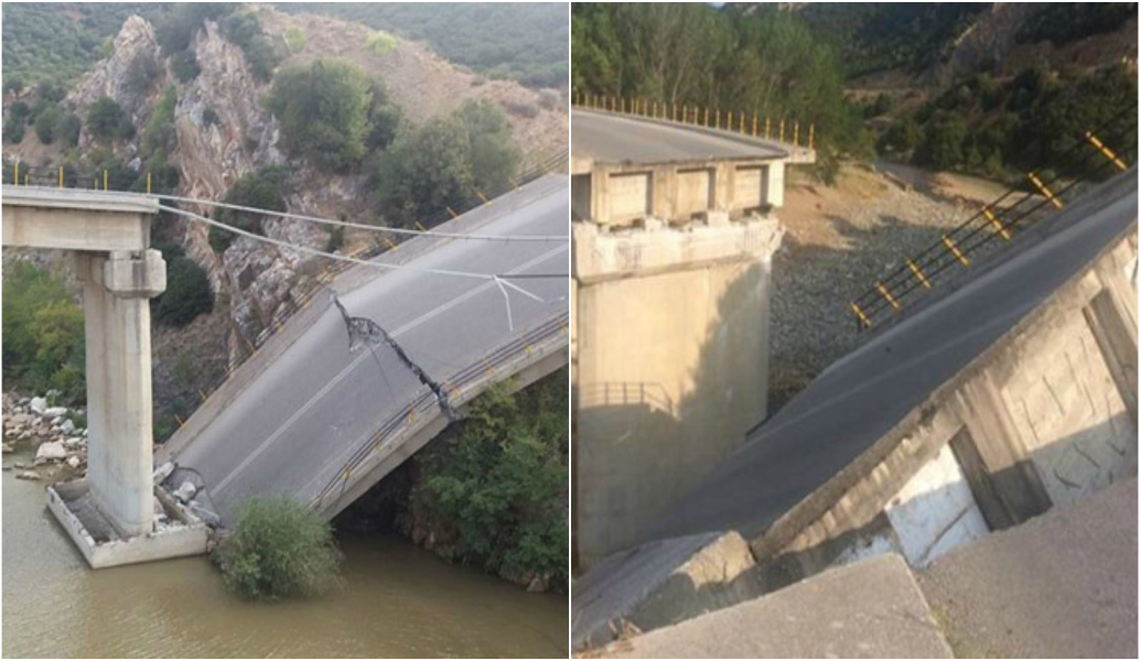 Ξάνθη: Κατέρρευσε τμήμα της γέφυρας του ποταμού Κομψάτου (pics)