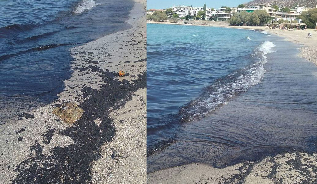 Πετρελαιοκηλίδα στον Σαρωνικό: Το μαζούτ έφτασε μέχρι την παραλίας της Σαρωνίδας (pics)