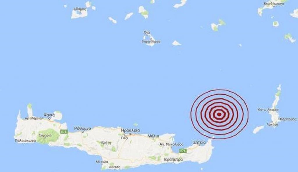 Σεισμός βόρεια της Σητείας