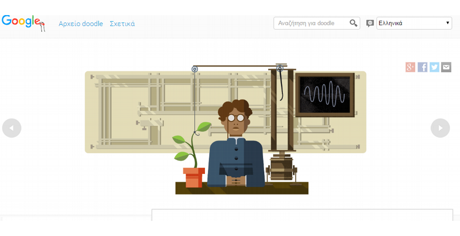 Το doodle της Google: Αφιερωμένο στον Jagadish Chandra Bose