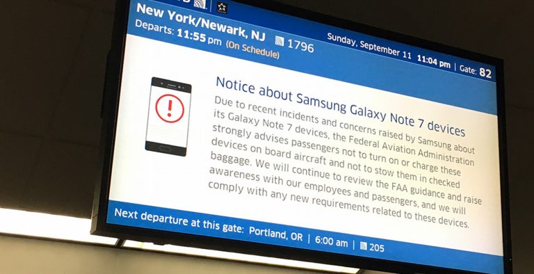 Samsung Galaxy Note 7: Ακύρωση πτήσεων λόγω… φάρσας
