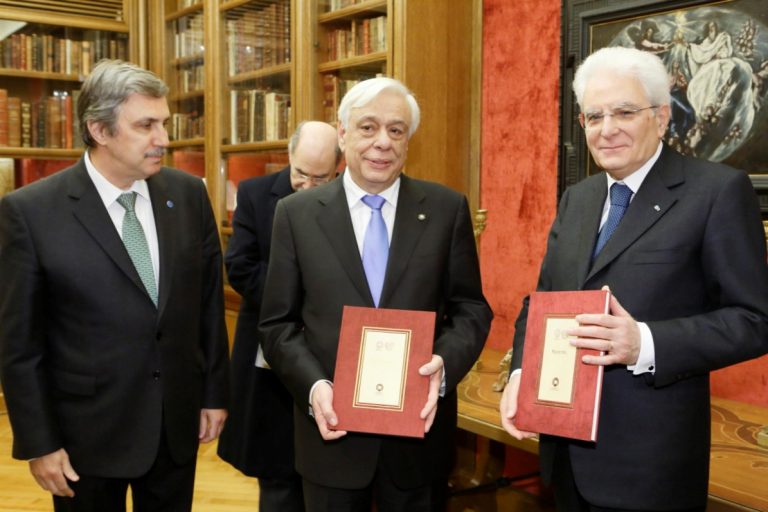 Επίσκεψη των ΠτΔ Ελλάδας και Ιταλίας στην Ωνάσειο Βιβλιοθήκη