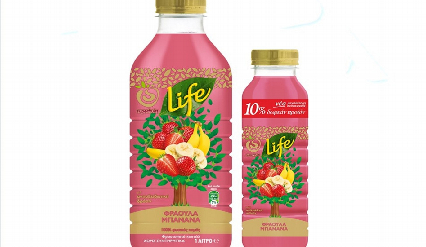 Νέος χυμός ψυγείου Life Superfruits Φράουλα Μπανάνα από τη ΔΕΛΤΑ !