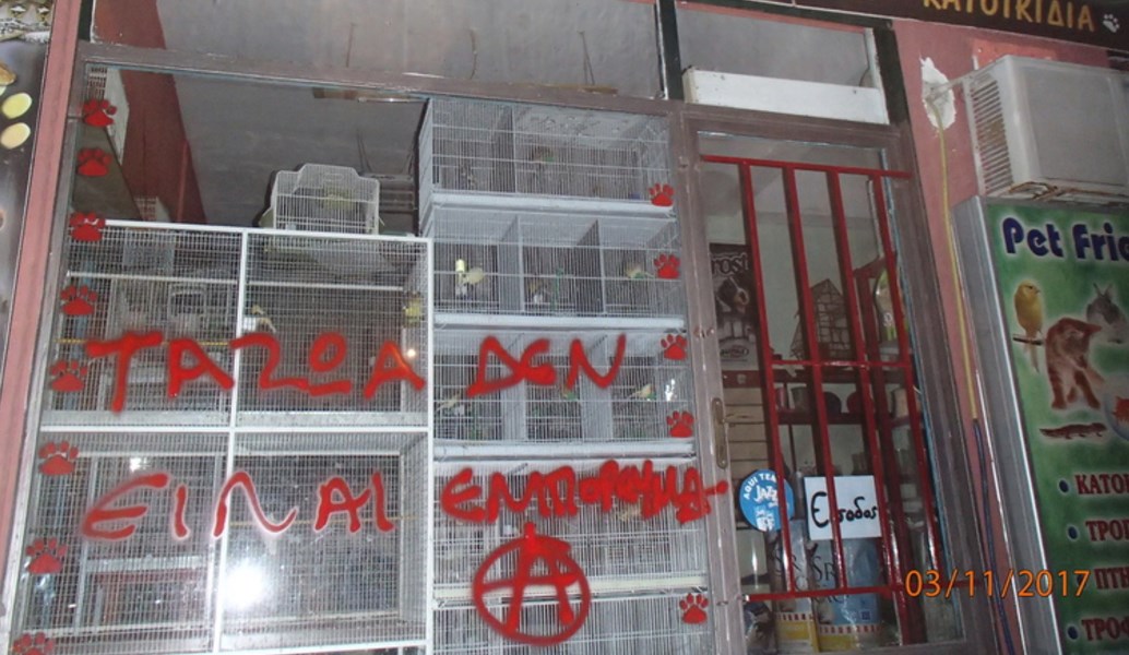 Νέες επιθέσεις και βανδαλισμοί σε κρεοπωλεία και pet shop από “αντισπισιστές” (pics)