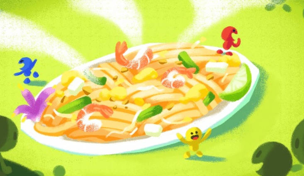 To doodle της Google αφιερωμένο στο Παντ Τάι, το πιο διάσημο φαγητό της Ταϊλάνδης