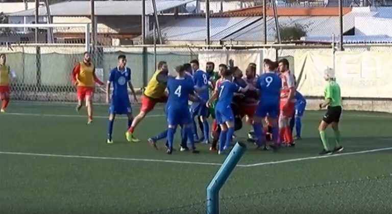 Χαμός σε ματς στα Χανιά: Πιάστηκαν στα χέρια οι ποδοσφαιριστές