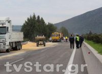 Εθνική Οδός Αθηνών – Λαμίας: Κλειστή για 7 ώρες – Ανατράπηκε νταλίκα (vid)