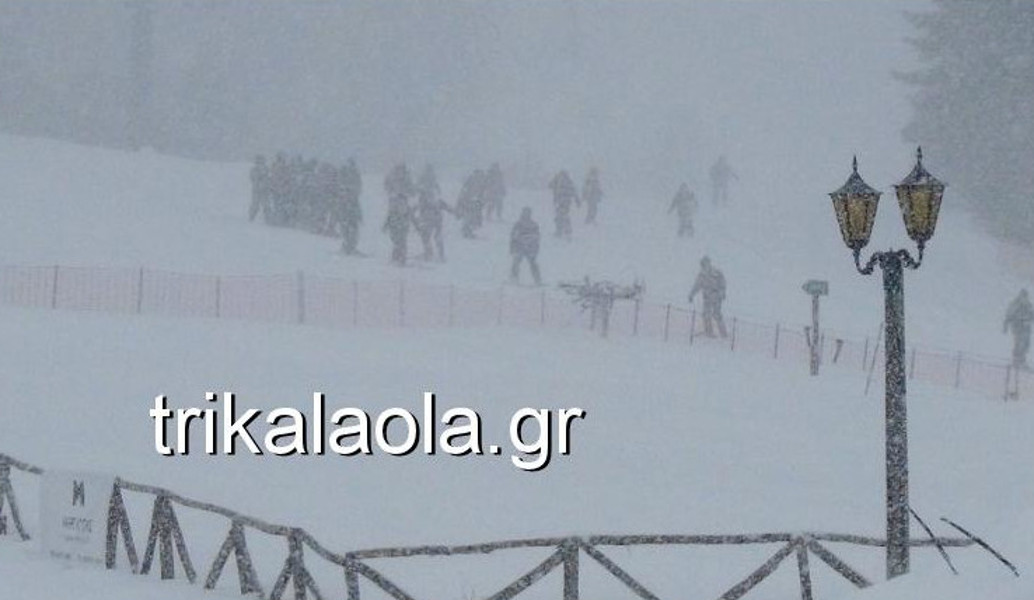 Τρίκαλα: Σφοδρή χιονοθύελλα στα ορεινά του νομού (pics & vid)