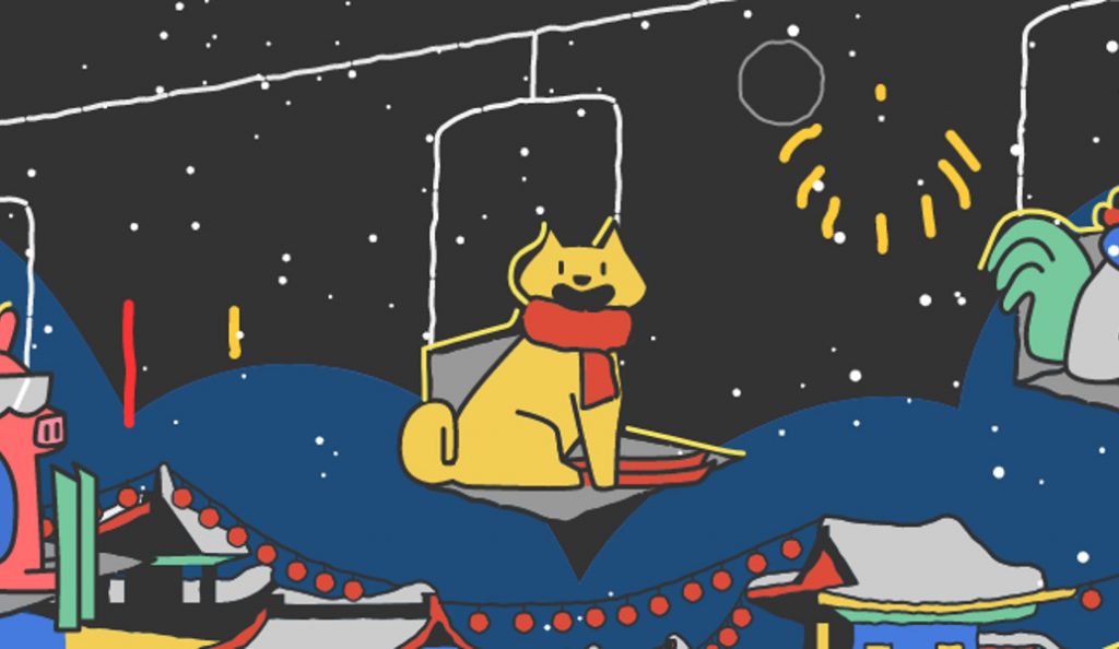 Doodle της Google: Αφιερωμένο στο Σεληνιακό Νέο Έτος με μία δόση από Χειμερινούς Ολυμπιακούς!
