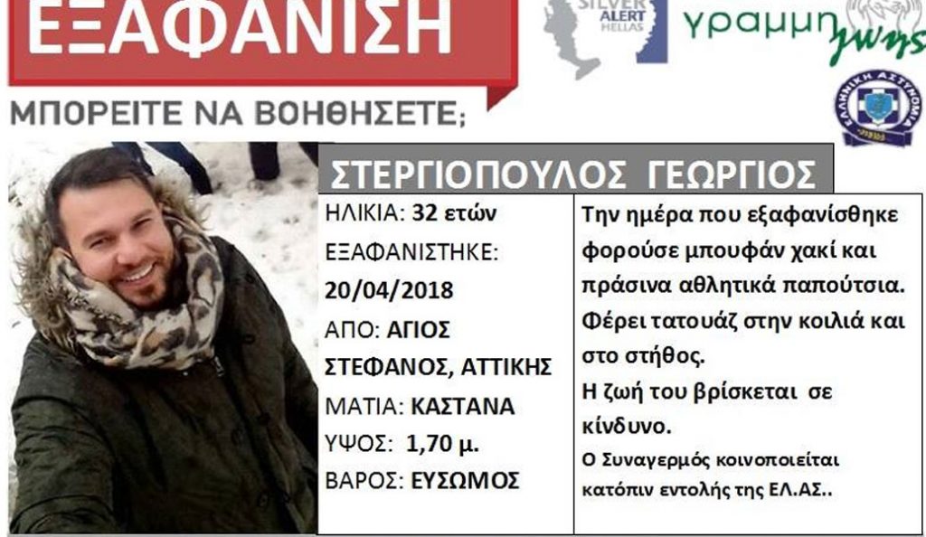 Νεκρός εντοπίστηκε ο Γιώργος Στεργιόπουλος