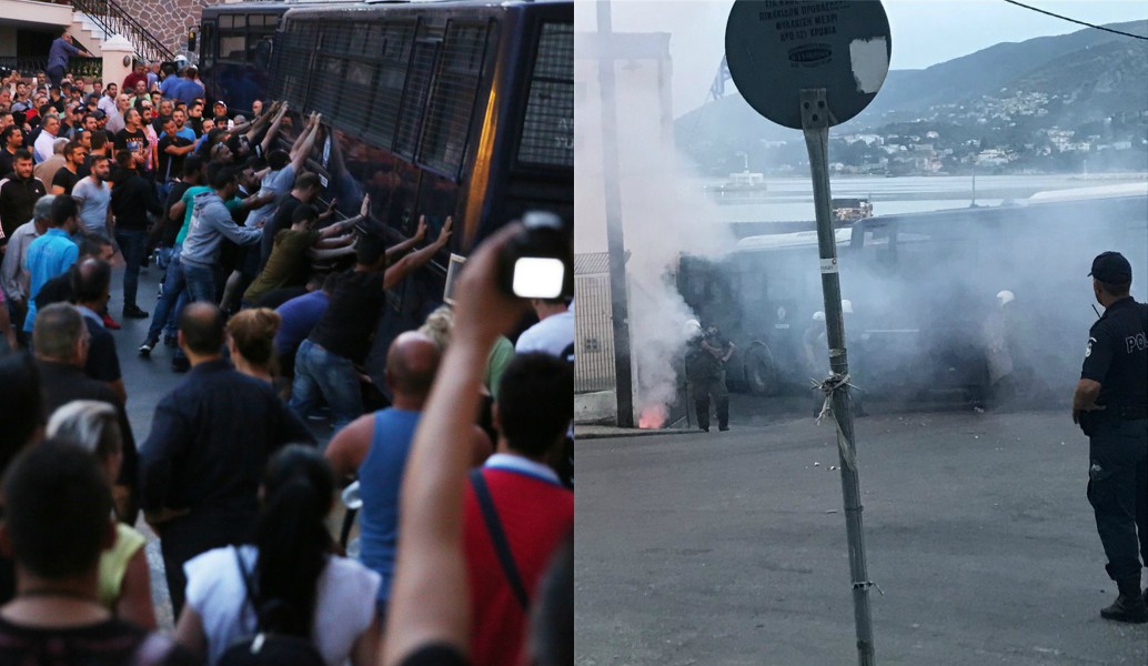 Σοβαρά επεισόδια στη Λέσβο – Συγκρούσεις κατοίκων με τα ΜΑΤ (pics&vid)