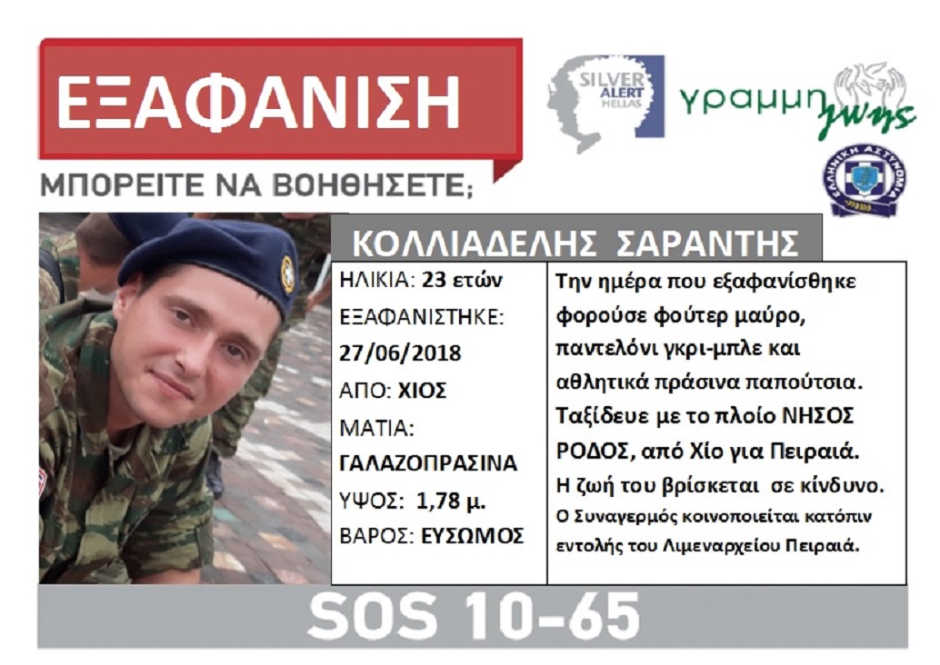 Συνεχίζονται οι έρευνες για την εξαφάνιση του 23χρονου Σαράντη