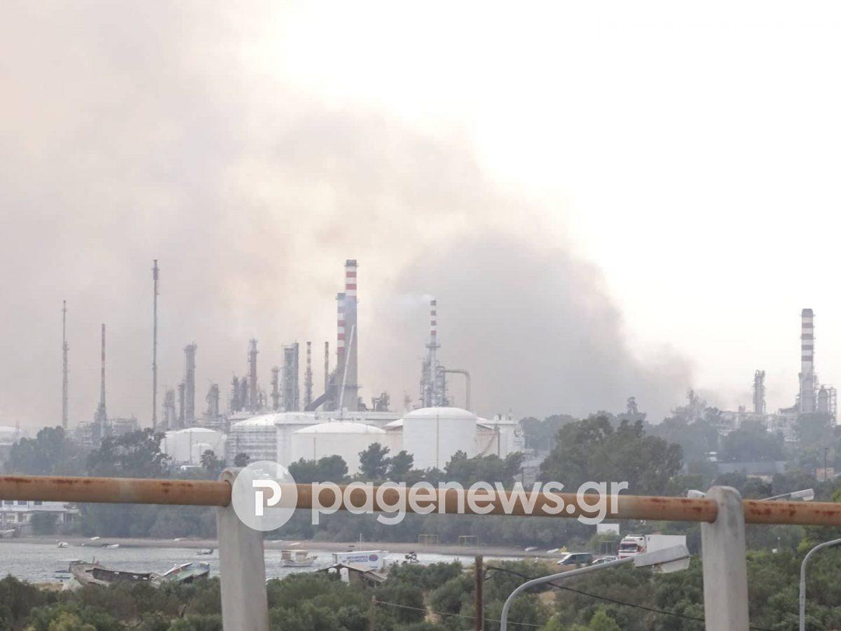 Φωτιά τώρα κοντά στα διυλιστήρια της Κορίνθου