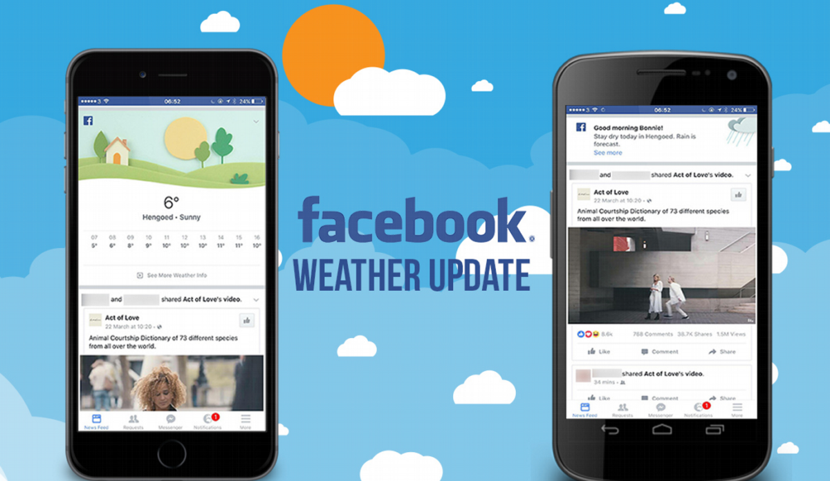 Facebook: Τοπικά δελτία καιρού για χρήστες Android και iOS