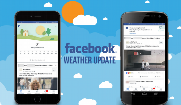 Facebook: Τοπικά δελτία καιρού για χρήστες Android και iOS