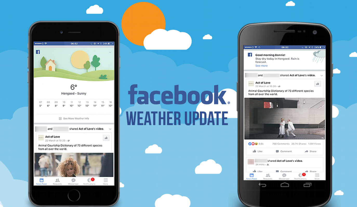Facebook: Τοπικά δελτία καιρού για χρήστες Android και iOS