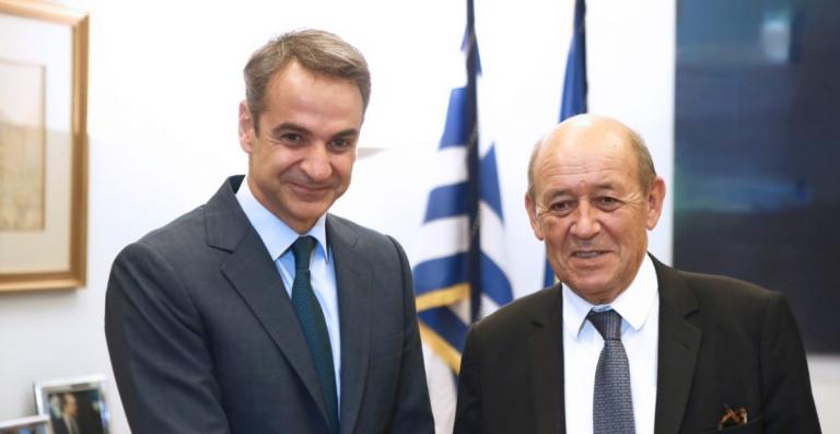 Μητσοτάκης: Συνάντηση με τον υπουργό Εξωτερικών της Γαλλίας