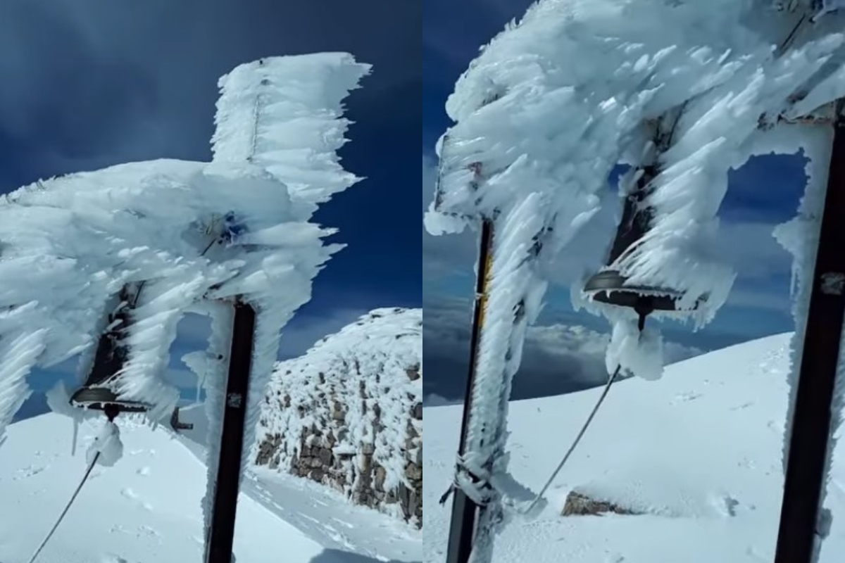 Ψηλορείτης χιόνια: Εντυπωσιακό βίντεο από την κορυφή του