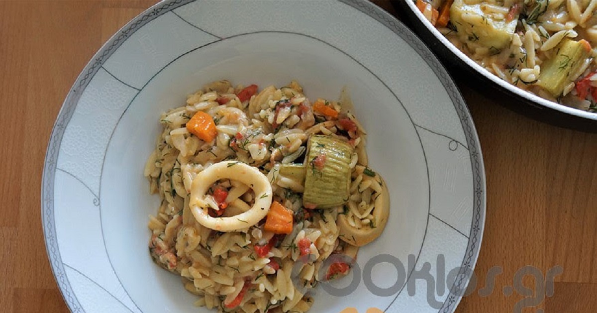 Κριθαρότο με καλαμαράκια