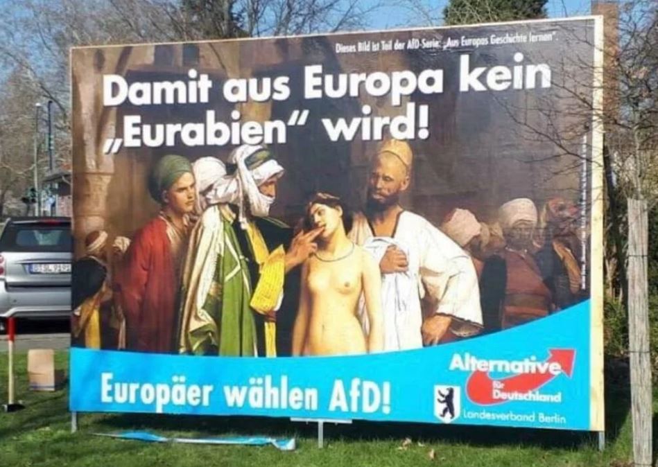 Γερμανία: Αντιδράσεις για την προεκλογική αφίσα της AfD που εικονίζει μια σκλάβα χωρίς ρούχα
