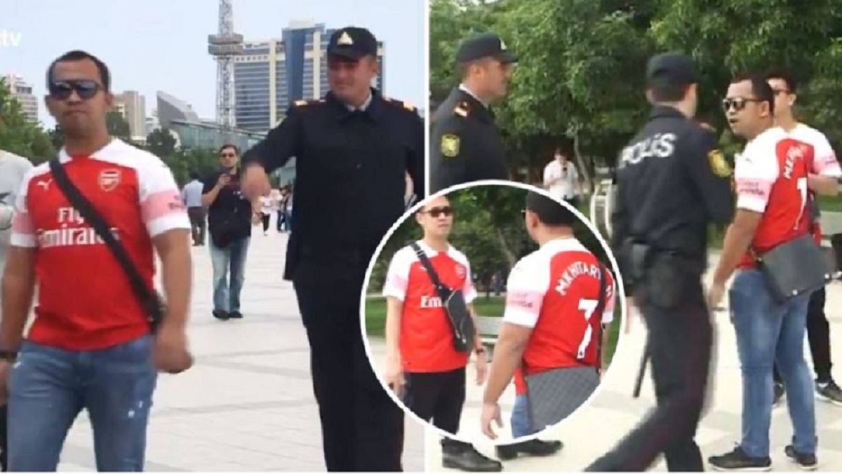 Τελικός Europa League 2019: Οι αρχές σταματούσαν για… έλεγχο οπαδούς με φανέλες Μχιταριάν (vid)