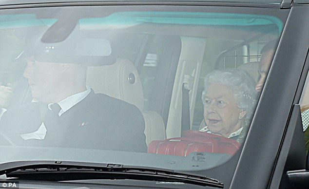 Pictured on Wednesday: The Queen arrives Buckingham Palace to meet British Prime Minister Theresa May yesterday to mark the dissolution of Parliament for the General Election