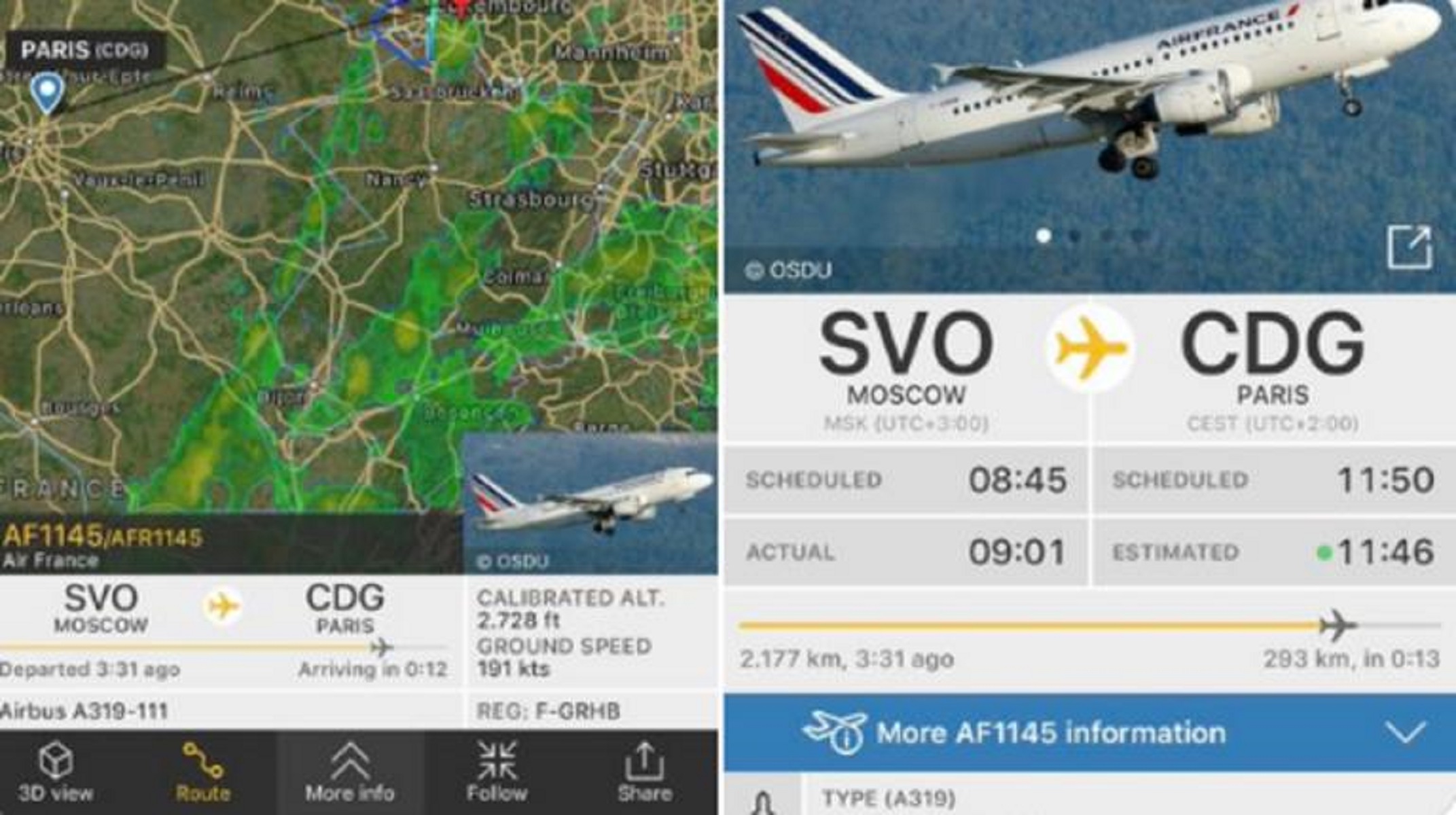 Μόσχα: Θρίλερ για πτήση της Air France