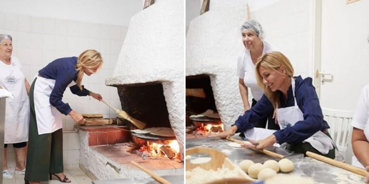 ΔΕΘ 2019: Η Μαρέβα Μητσοτάκη φόρεσε ποδιά και άνοιξε φύλλο (pics)