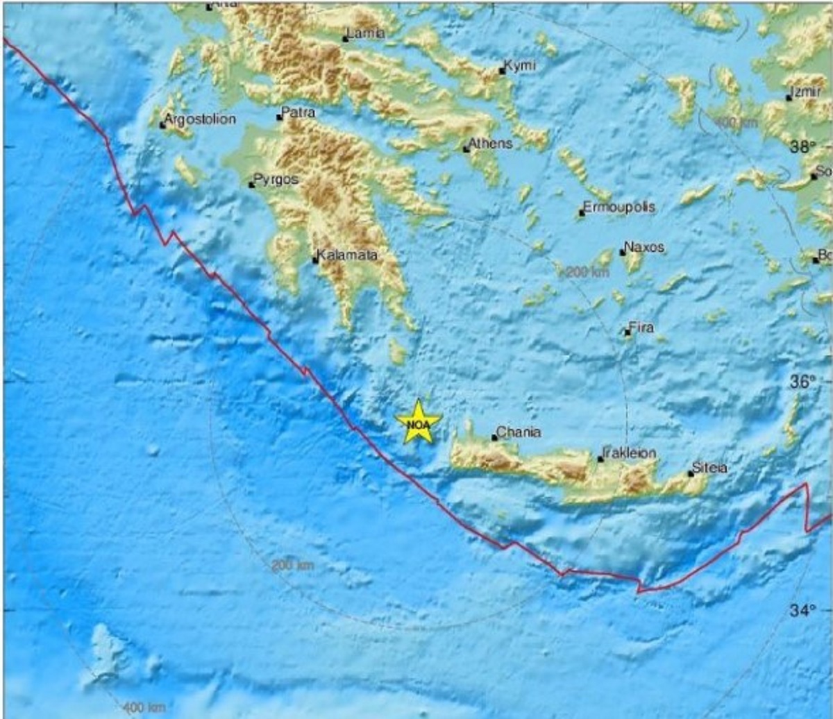 Σεισμός 6,1 Ρίχτερ μεταξύ Κρήτης και Κυθήρων – “Κουνήθηκε” η μισή Ελλάδα