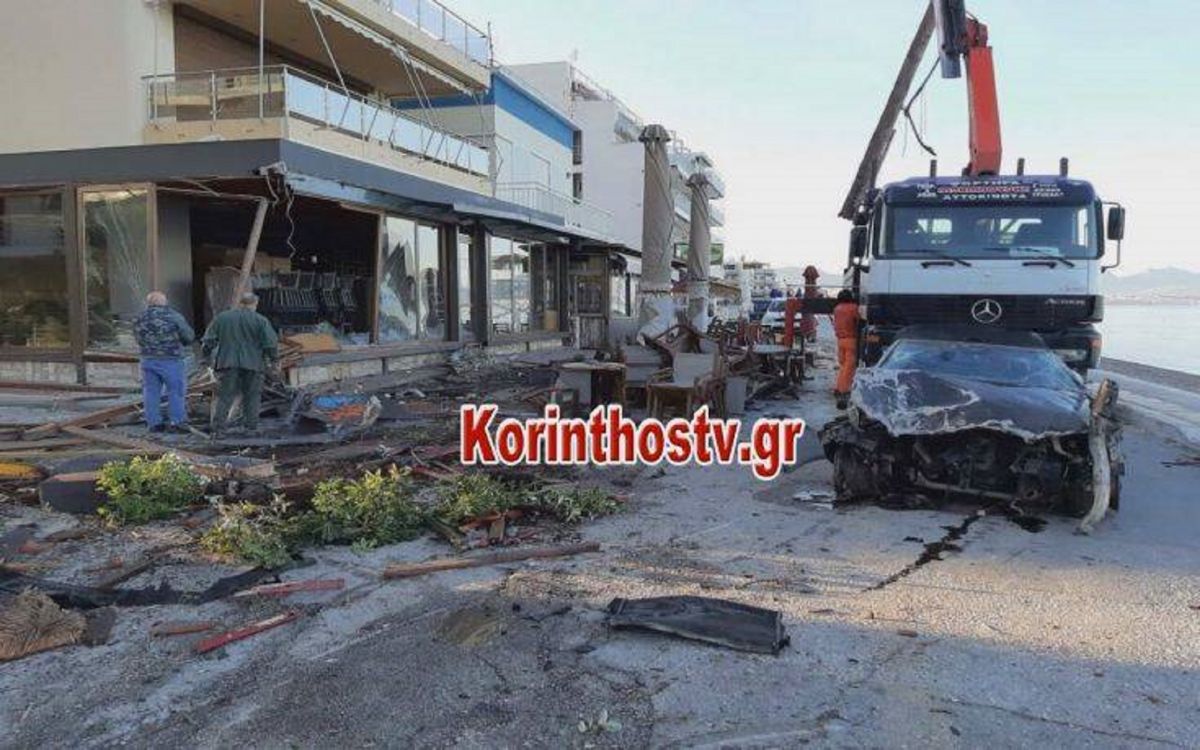 Λουτράκι: Αυτοκίνητο κατέστρεψε τρία καταστήματα – Σώος ο οδηγός