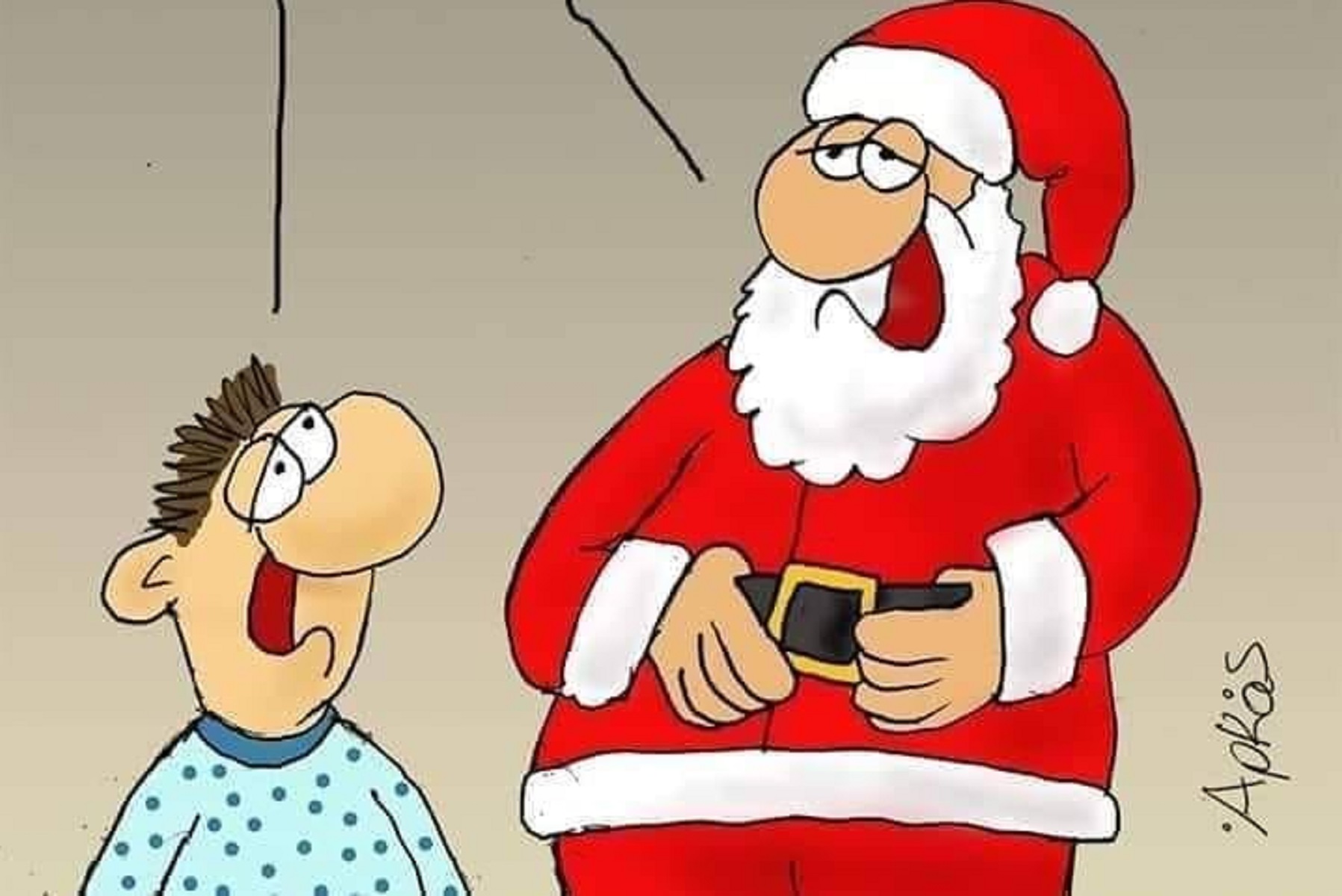 Μοναδικό σκίτσο ο Αρκάς για τον Άγιο Βασίλη και όσους δεν ψηφίζουν στις εκλογές