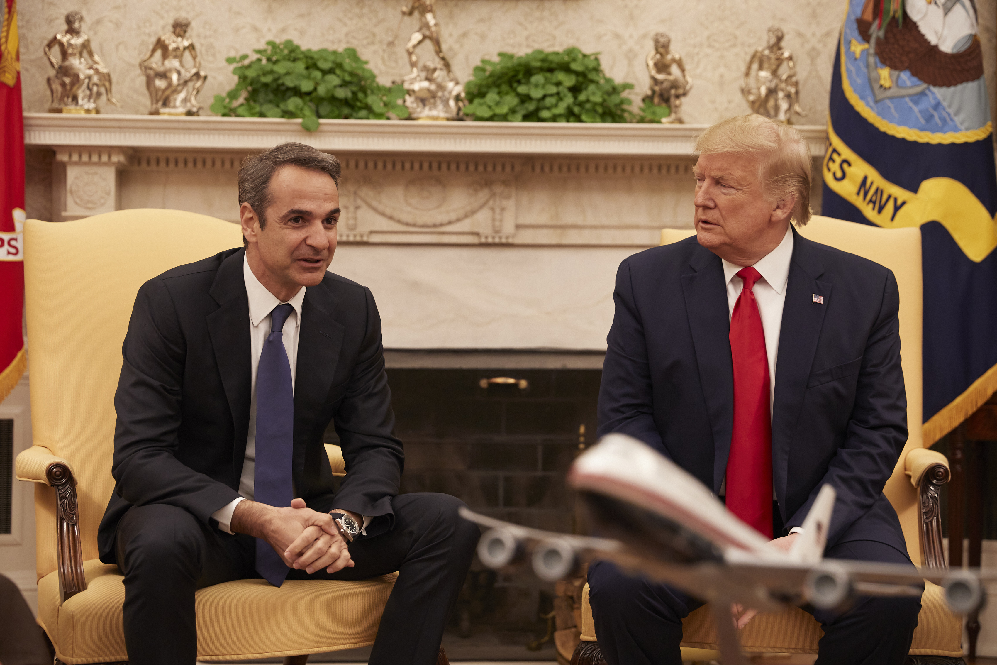 Ολοκληρώθηκε η συνάντηση του Κυριάκου Μητσοτάκη με τον Ντόναλντ Τραμπ [pics&vid]