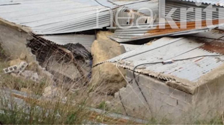 Κρήτη: Τεράστιος βράχος “καρφώθηκε” σε σπίτι
