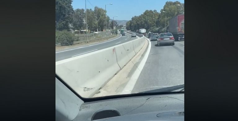 Σοκαριστικό video – Οδηγούσε ανάποδα πριν λίγο στη Λεωφόρο Αθηνών και τράκαρε