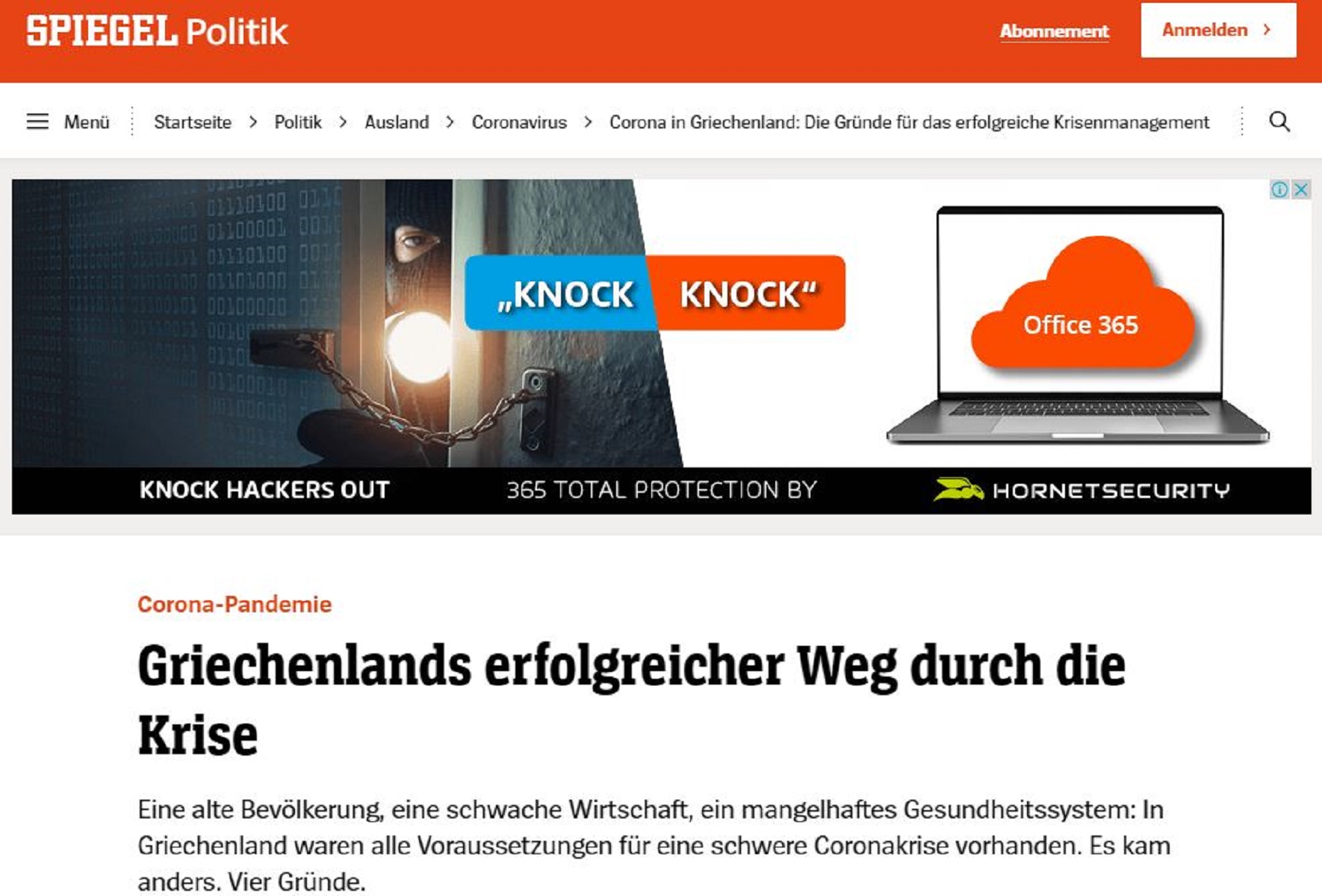 “Der Spiegel”: Η Ελλάδα αντιμετώπισε απροσδόκητα καλά την πανδημία