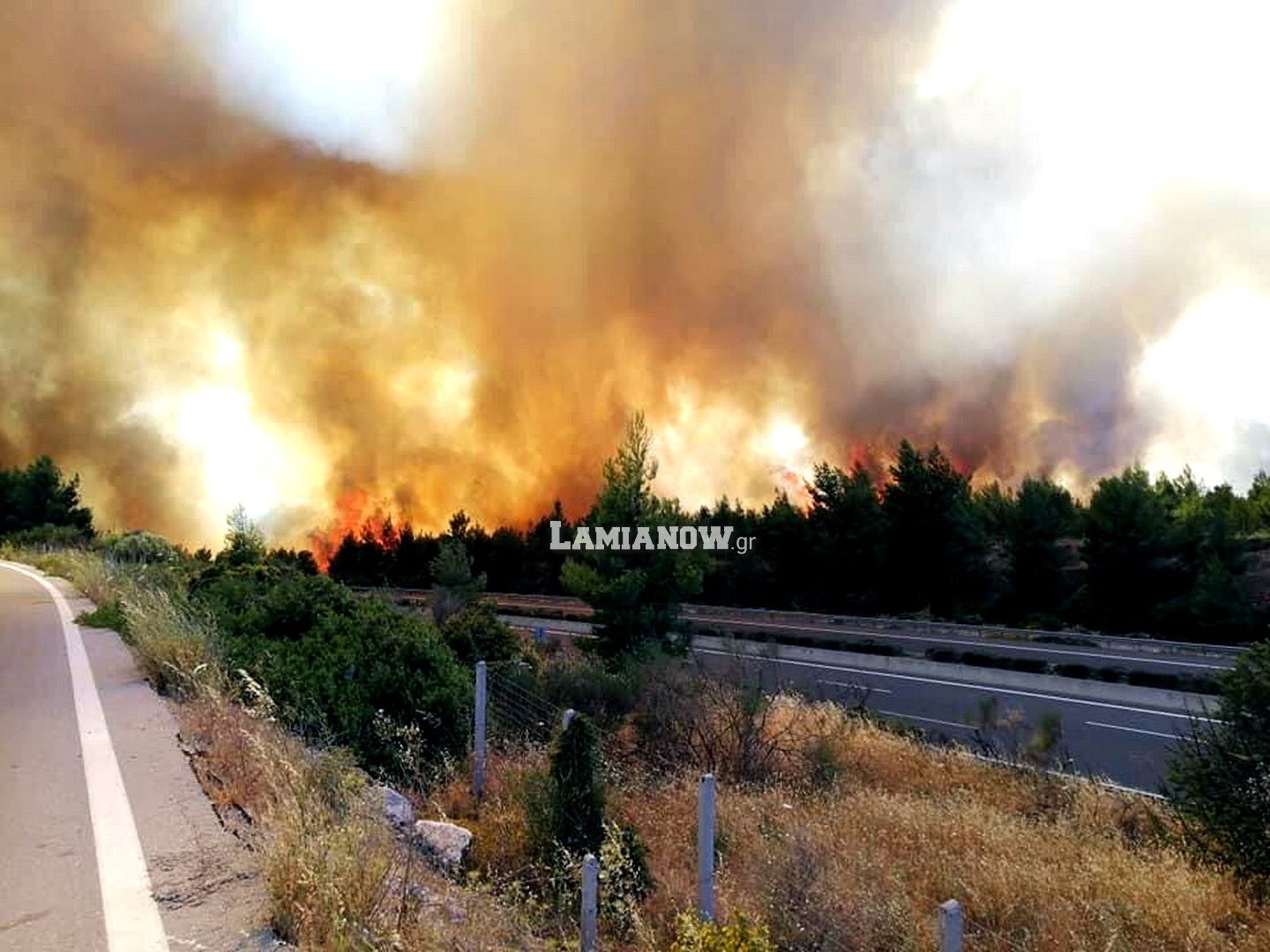 Φωτιά Μαρτίνο: Φούντωσε για τα καλά η πυρκαγιά – Κίνδυνος να περάσει την εθνική οδό
