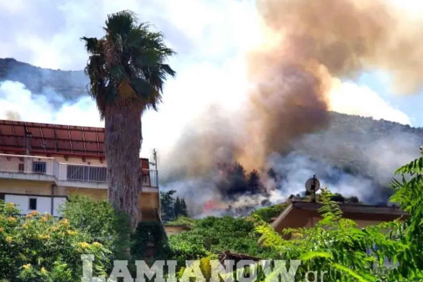 Φωτιά Αταλάντη: Σε εξέλιξη η πυρκαγιά κοντά σε σπίτια