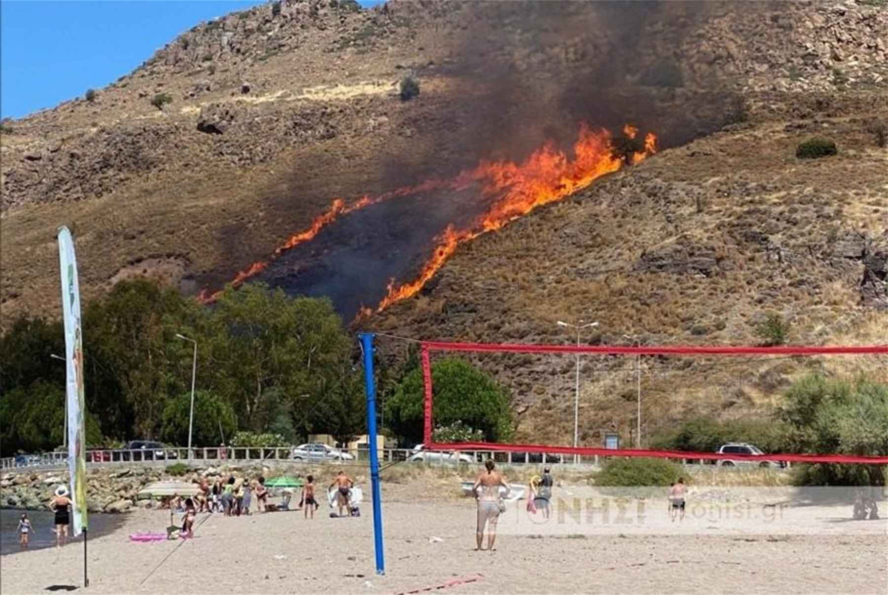 Φωτιά Μυτιλήνη: Σε ύφεση βρίσκεται η πυρκαγιά