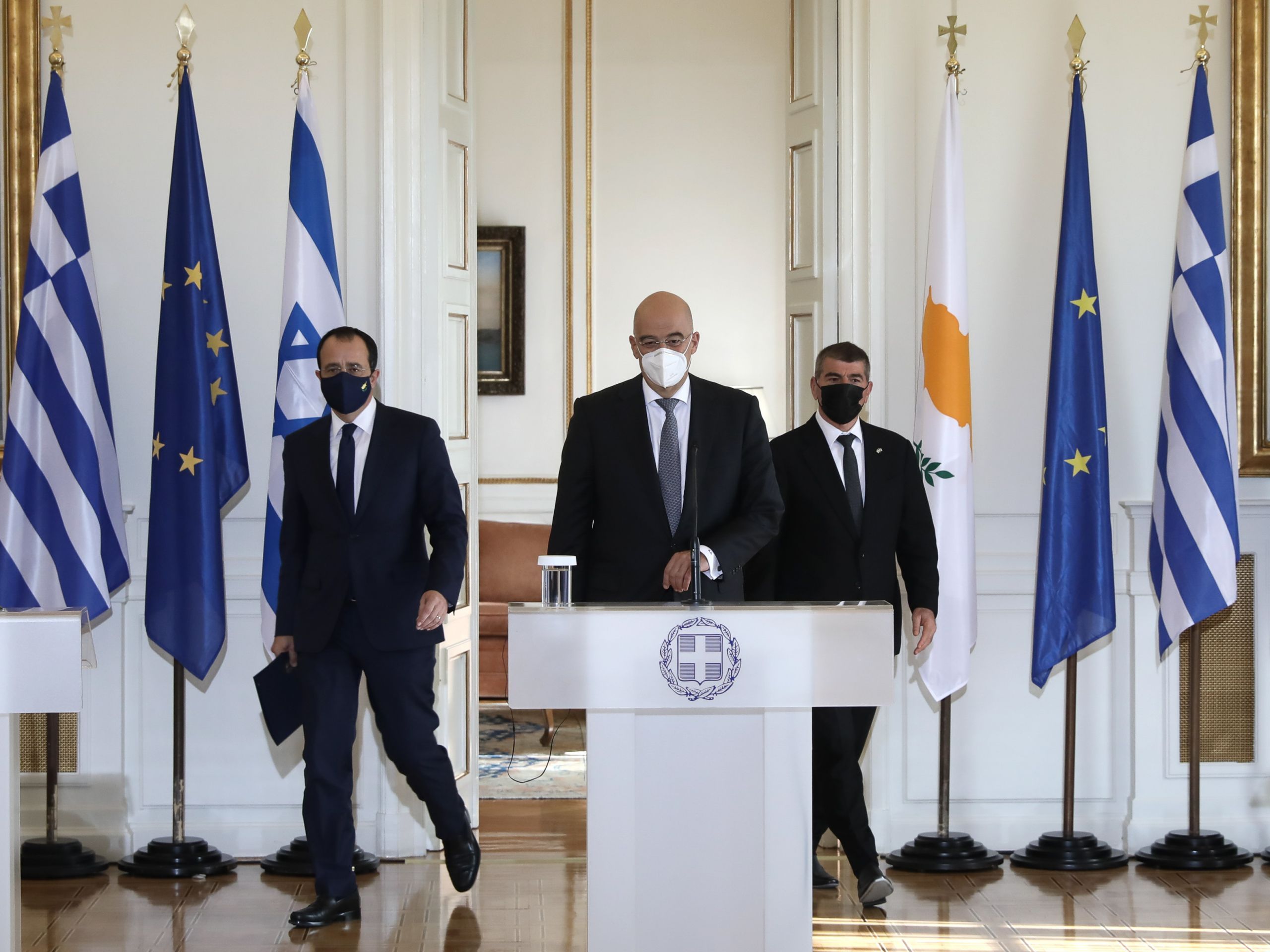 Τριμερής ΥΠΕΞ: Ευρύτερες συνεργασίες μεταξύ Ελλάδας, Κύπρου και Ισραήλ ζήτησε ο Νίκος Δένδιας